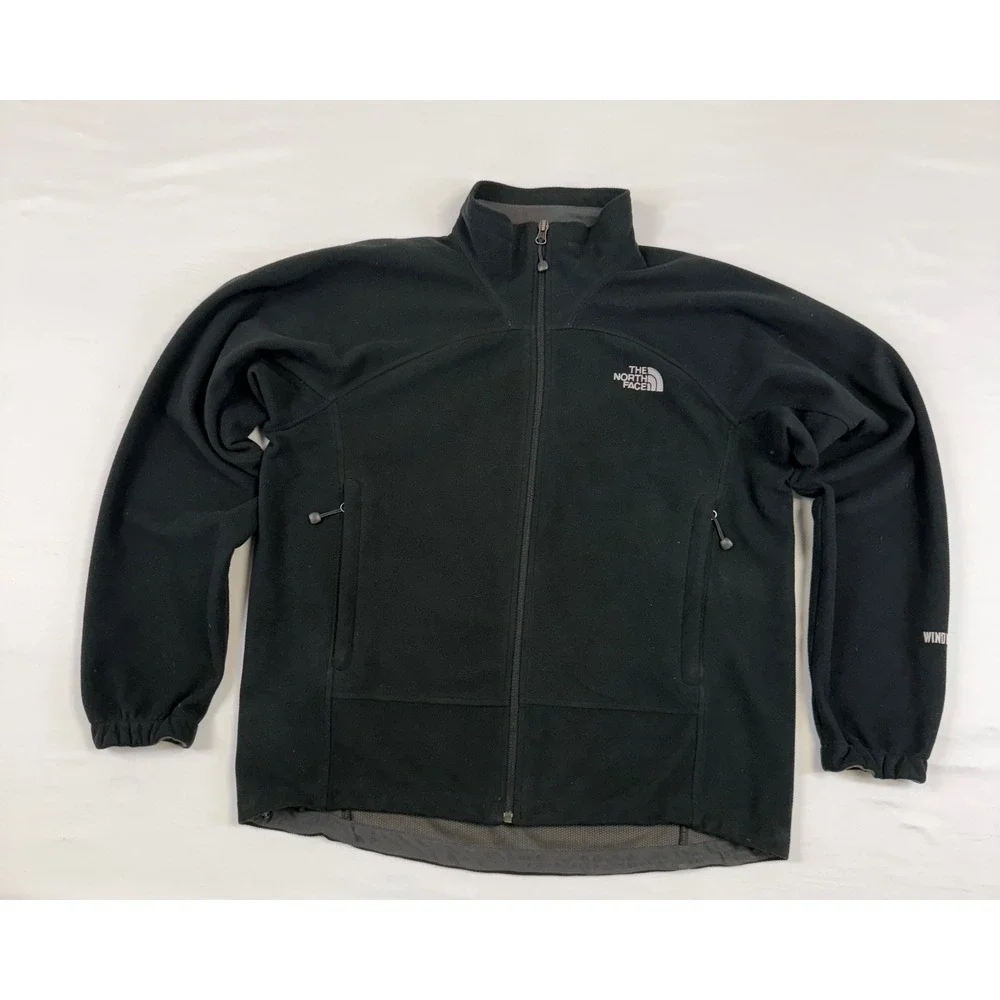 The North Face Mens WindWall Fleece Jacket Black Full Zip AAS2 Size Medium‎